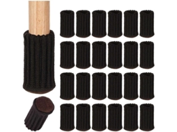 24 Protetores De Patas De Silla, Calcetines Anti-deslizantes Con Almohadilla De Felpa Para Muebles Negro