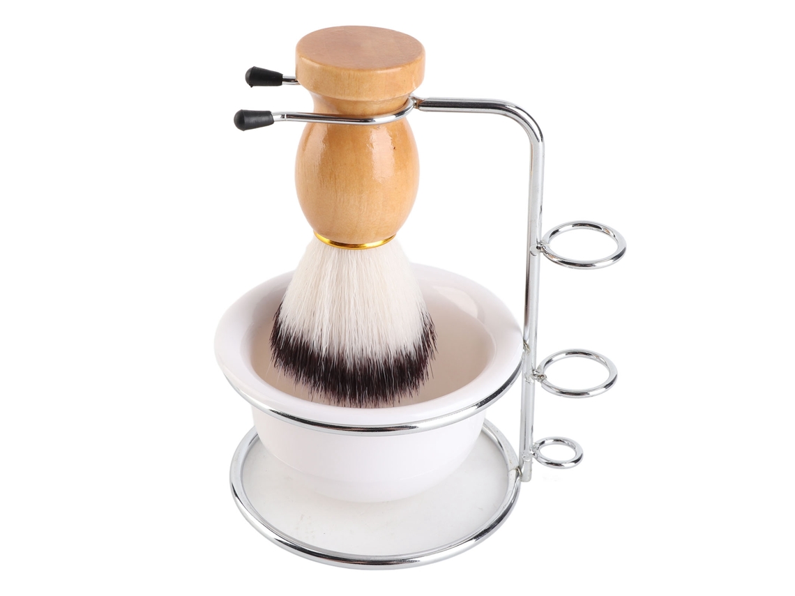Kit De Barbear Portátil Para Homens Com Suporte De Pincel E Copo De Sabonete Para Barbear