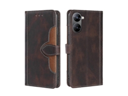 Capa De Couro Com Fivela Magnética E Sensação De Pele Para Realme V30 5g / V30t