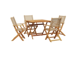 Garden Dining Set, Garden Dining Sets Vidaxl Bege Madeira De Acácia (90 X 90 X 75 Cm)