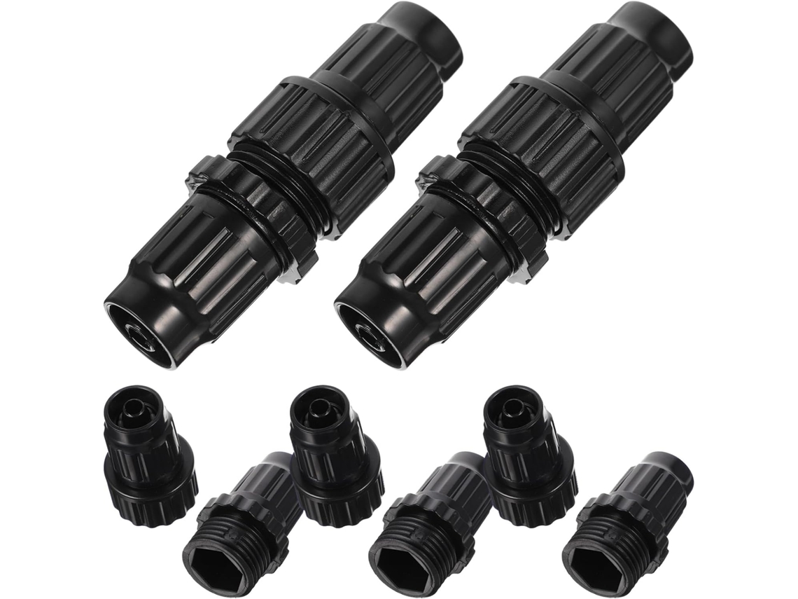 Conjunto De 5 Conectores Mangueira Plástico Pretos Com Encaixe Seguro
