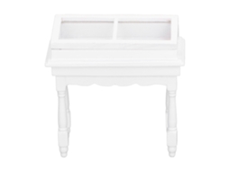 Primerox armário de Exibição para Casinha de Bonecas Miniatura de Madeira com Tampa Flip Branco 1/12