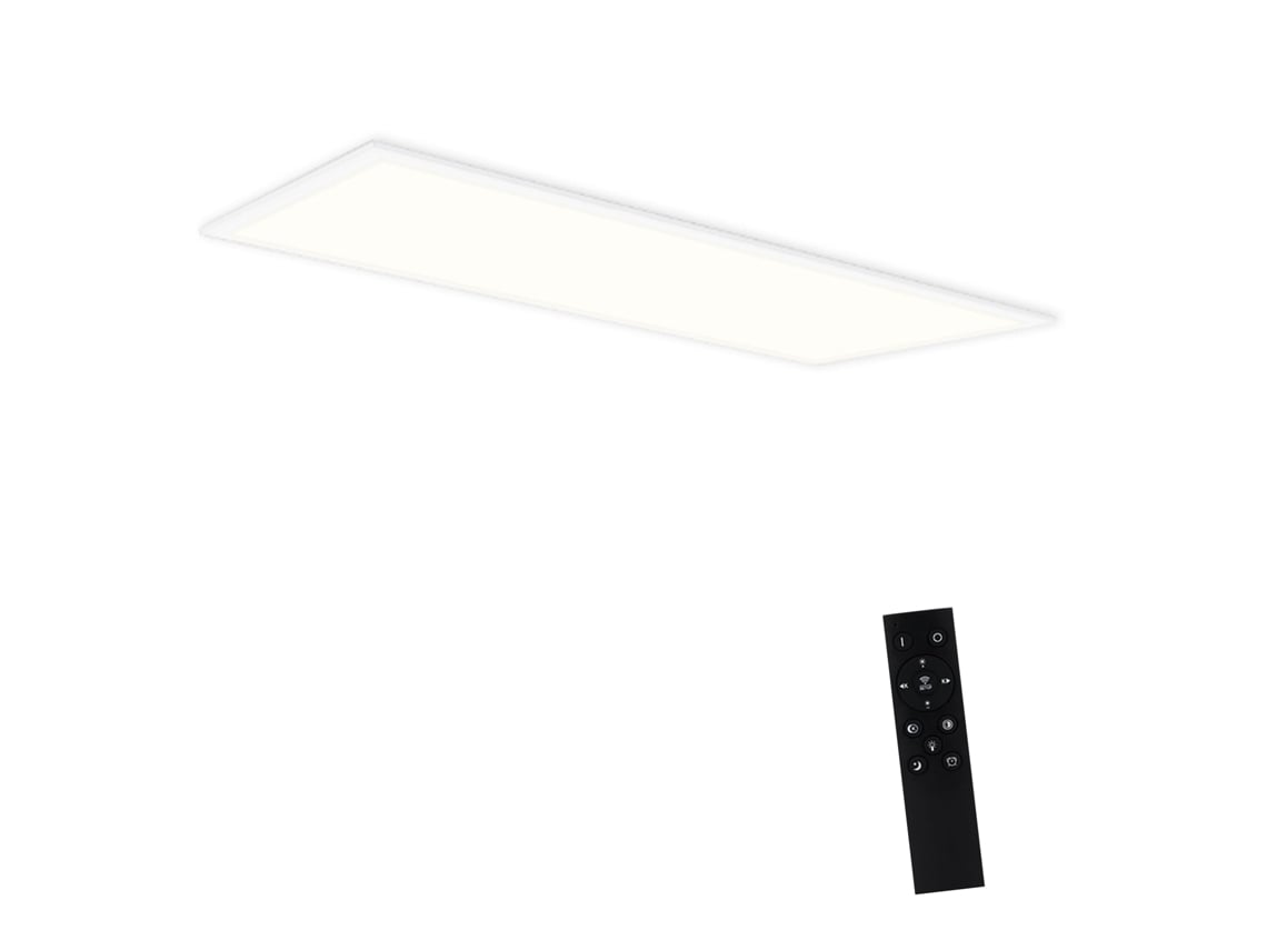 Painel de Luz de Teto Led Branco Moderno Lâmpada de Teto Regulável de Comprimento de 42 W com Controle Remoto 100X25 Cm para de Escritório NETTLIFE
