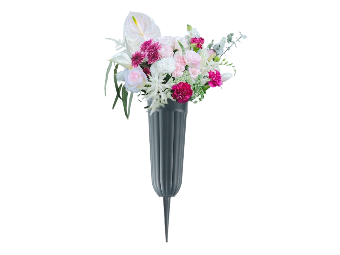 Vaso de Flor para Cemitério com Bico Afilado e Base Verde Escuro LAXISCREED
