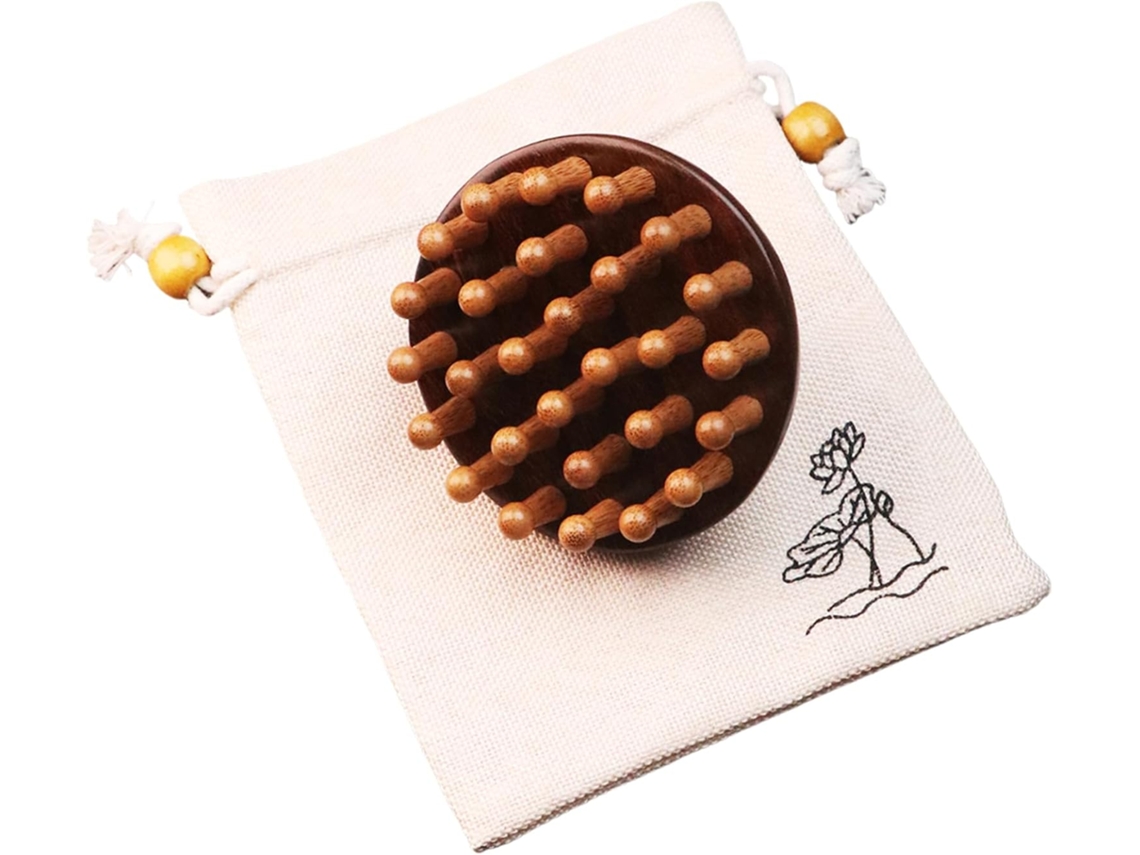 Pente De Cabelo Sândalo – Escova Multifuncional Para Massagem Do Couro Cabeludo Ferramenta Manual