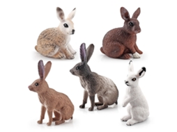 Ats 5 Peças de Bonecas de Coelho Simuladas Bonitas para Jardim, Decoração de Gramado, Brinquedos Farm para Crianças