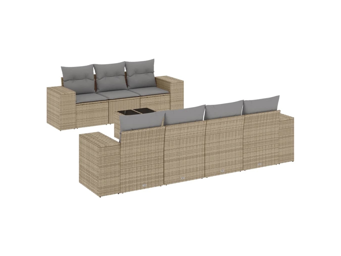 Garden Sofa Set, Garden Sofa Sets Vidaxl Bege Rattan / Vime (n/a)