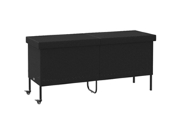 Caixa de Arrumação Jardim com Rodas Vime Pe Preto MAISON EXCLUSIVE (160x55x75 cm)