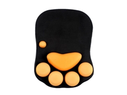 Yuru mouse Pad com Apoio de Punho Design de Patas de Gato, Adorable, Anti deslizante, para Escritório e Jogos (preto)