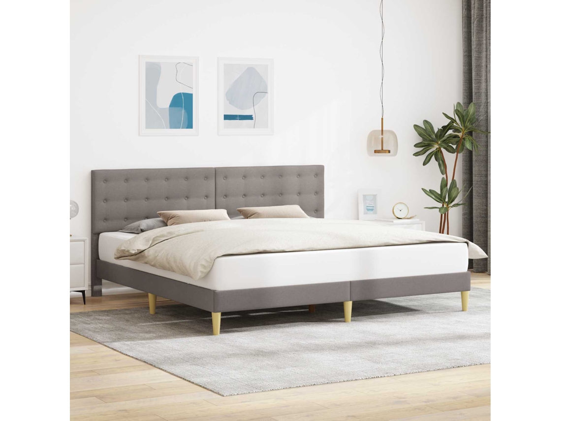 Vidaxl Estrutura Da Cama Cinzento-acastanhado 200 X 200 Cm Tecido