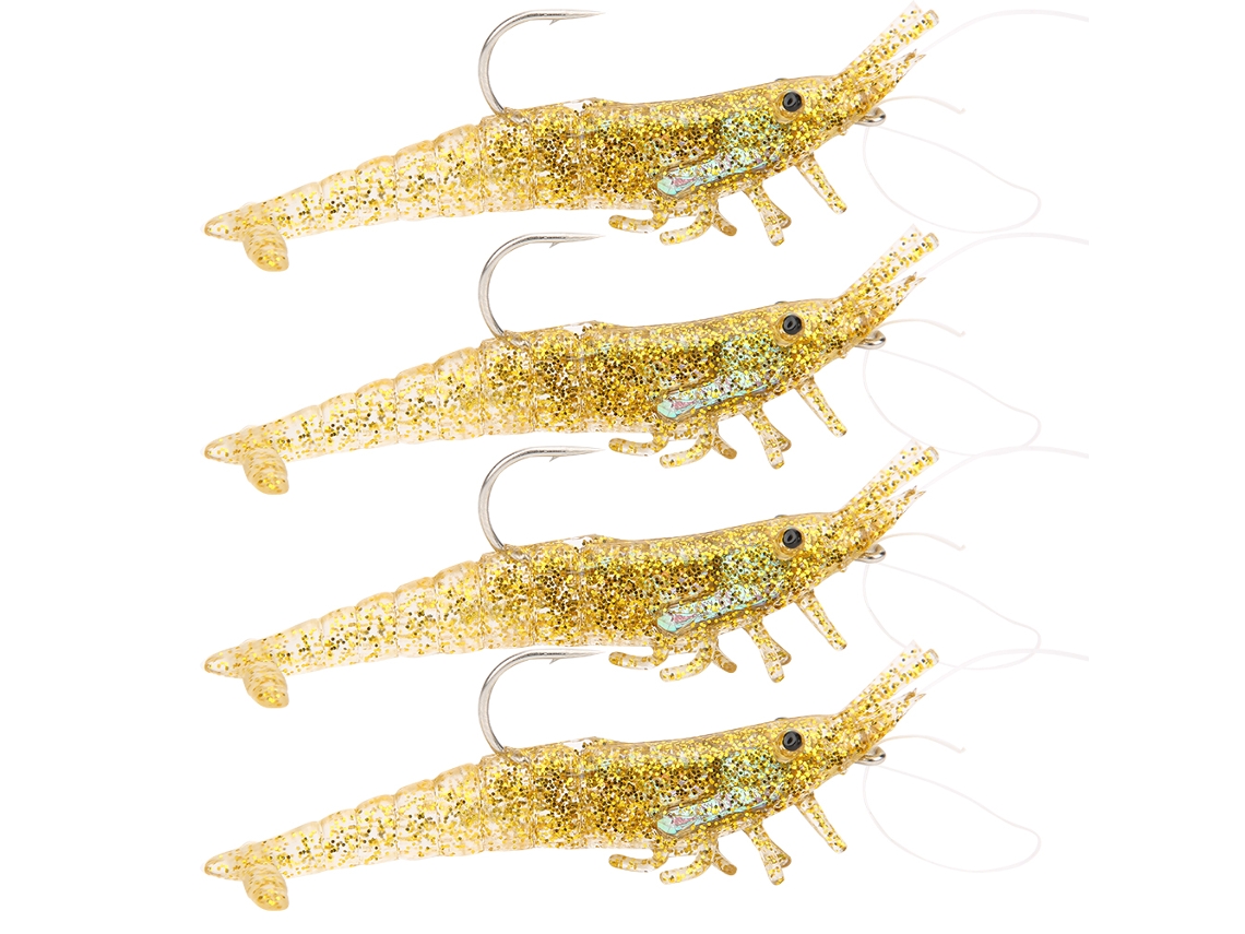 Isca De Camarão Simulado 9cm 4pcs Para Pesca