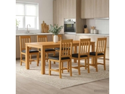 Vidaxl Conjunto De Sala De Jantar 7 Unid. Preto
