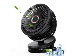 Ventilador Portátil de 5000mah, Rotação de 720° Ideal para Carrinhos de Bebê. MDUG