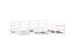 Conjunto 8 Sofás de Jardim Pinho VIDAXL Maciço Branco