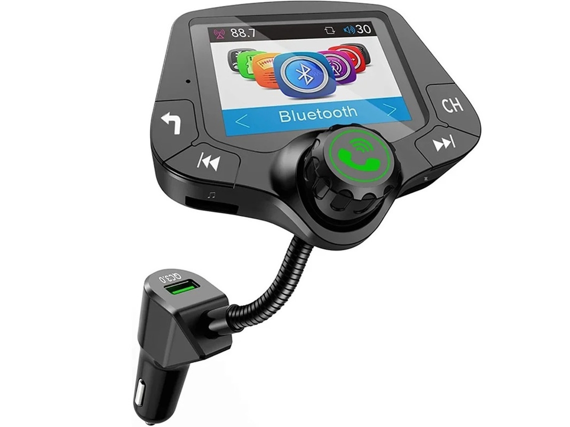 Transmissor Fm Bluetooth Sem Fio Bt 5.0, Tela Colorida De 2 Polegadas, Música Hi Fi Yizhood (preto)