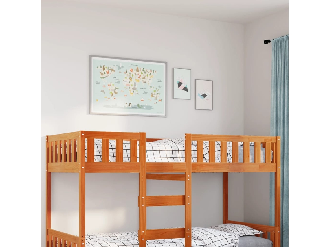 Cama De Criança Sem Colchão 90x200 Cm Pinho Maciço Castanho-mel
