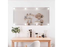 Vidaxl Espelho De Parede Retangular Com Luzes Led 50x100 Cm Vidro