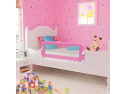 Vidaxl Barra De Segurança P/ Cama Infantil 120x42cm Poliéster Rosa