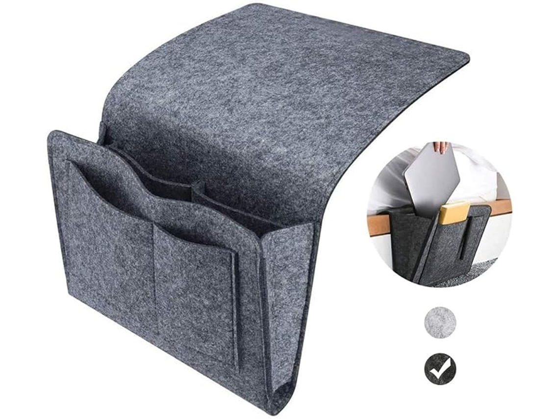 Saco Organizador Para Cama Em Feltro Cinza Escuro