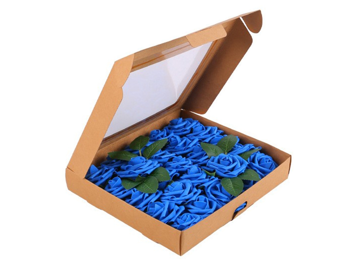Laxiscreed Caixa De Presente Com Rosas Eternas Azuis Para Decoração E Arranjos Florais