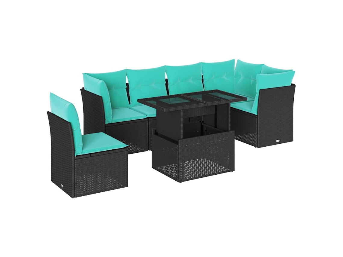 Garden Sofa Set, Garden Sofa Sets Vidaxl Preto Rattan / Vime (n/a)