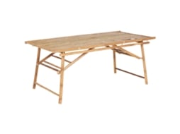 Mesa De Jardín Beliani Tindari De Bambú Marrón 90x180x75