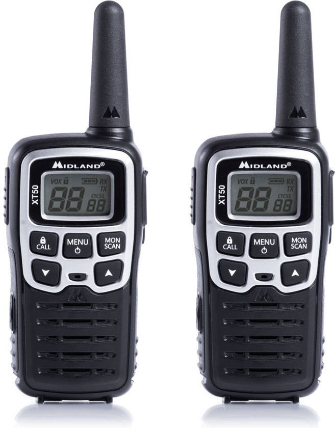 Walkie-Talkie MIDLAND XT-50 C1178 (24 Canais - Até 8 Km - Até 12h - Preto)