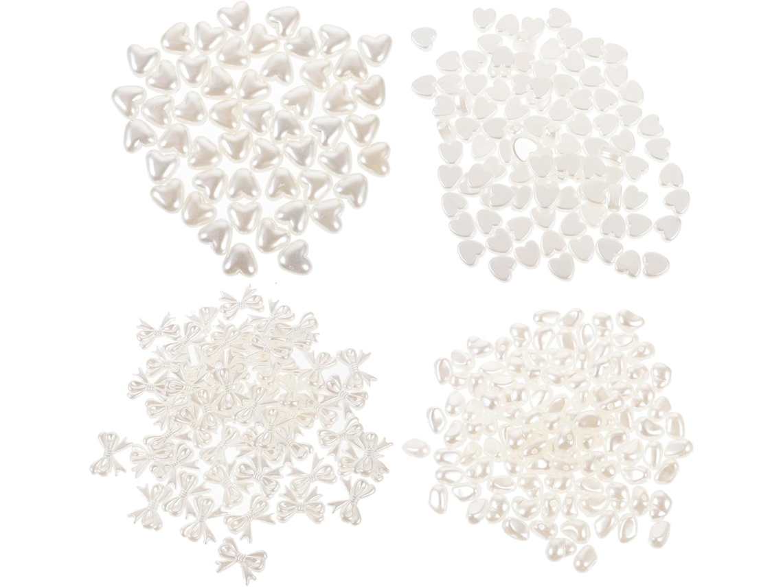 300 Peças Perles Décoratives Abs Blanches À Trou