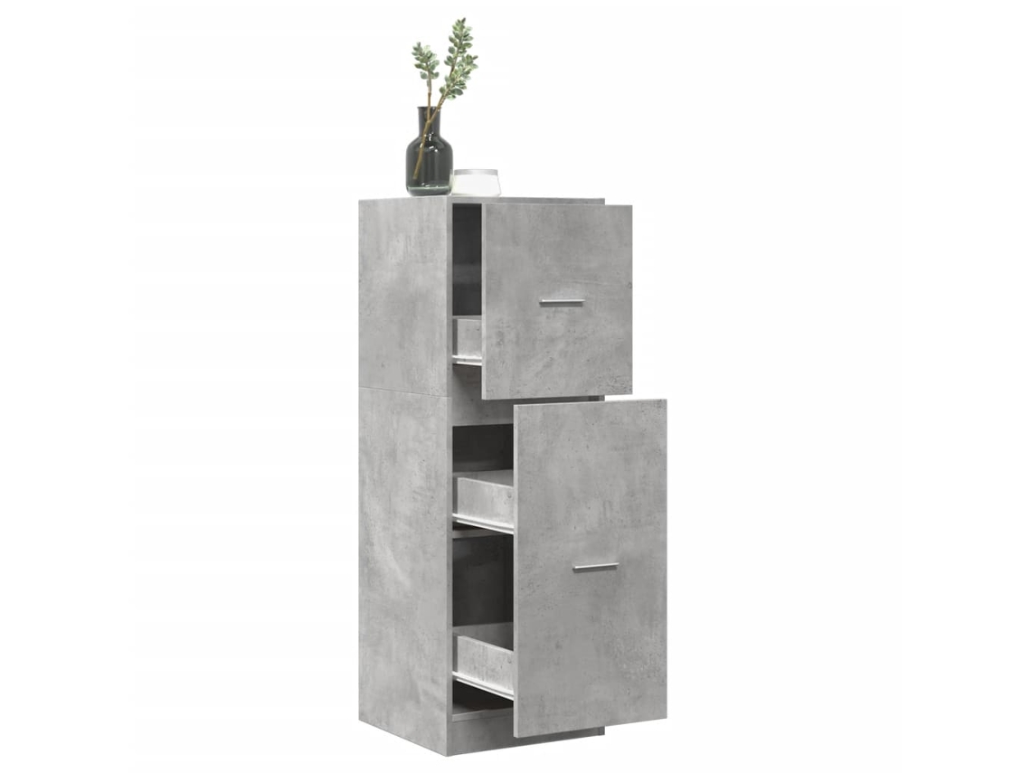 Vidaxl Armário Boticário 40x41x118 Cm Derivados Madeira Cinza Cimento