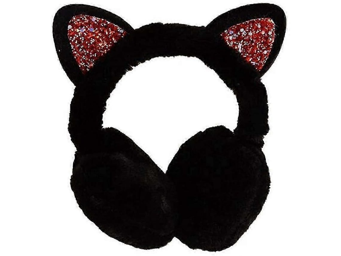 2026 auriculares de Oso Gatito com Lentejuelas Design Suave Quente Plegável Ajustável para Inverno