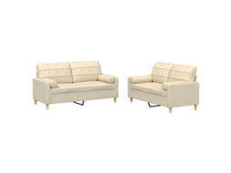 Sofa Set, Sofa Sets Vidaxl Creme Tecido (n/a)