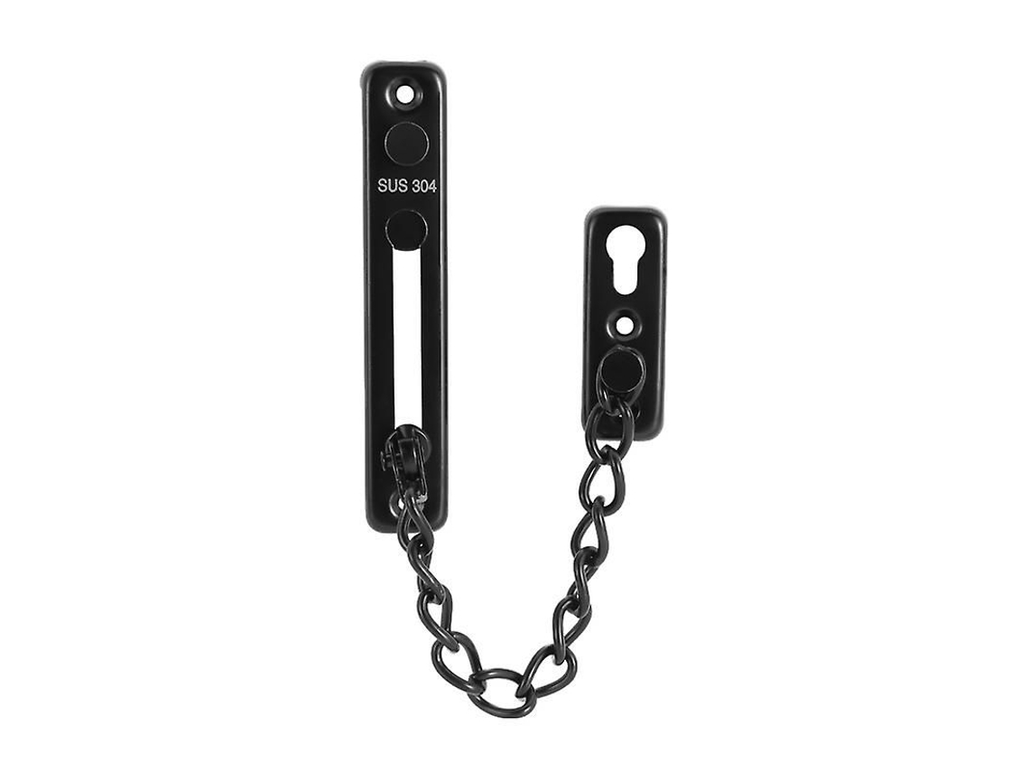 Corrente De Segurança Para Porta Em Aço Inoxidável Preto, Com Trava Anti-furto, Corpo De 4,84 Polegadas E Corrente De 7,9 Polegadas.