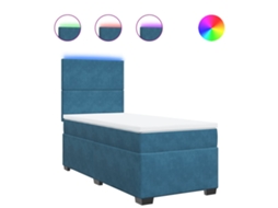 Box Spring Bed, Box Spring Beds Vidaxl Azul Veludo (90 X 200 Cm)