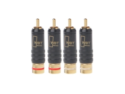 13r 4 Conectores Rca de Travamento Banhados a Ouro Wbt 0144 para Soldagem, Plugues Áudio/vídeo AQUAFORGE