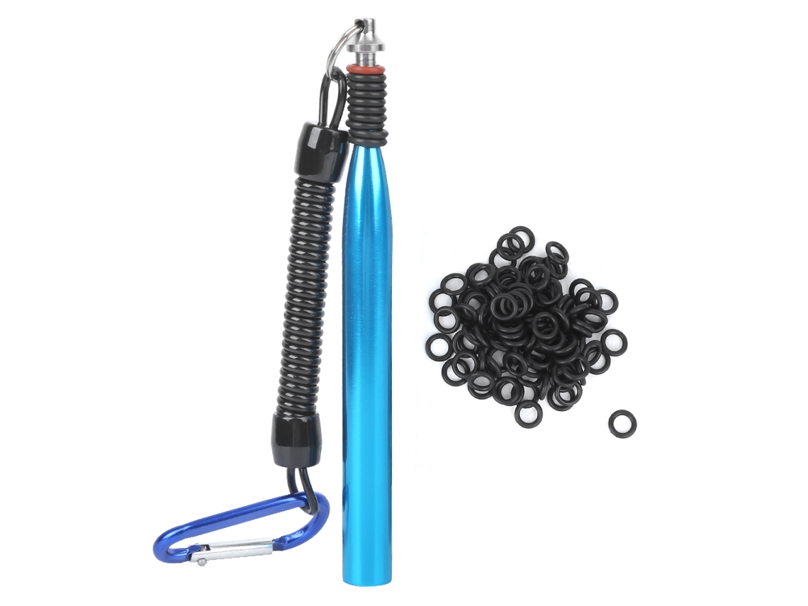 Ferramenta Wacky Rig Liga Anel de Alumínio com Anel de Borracha Azul