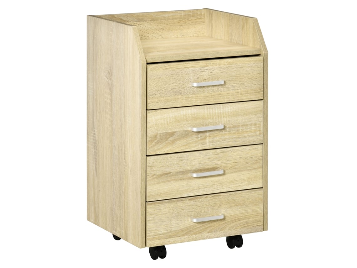 Bloco de Gavetas Mdf e Melamina de Madeira Cor Cor de Carvalho 40x36x65 cm Vinsetto