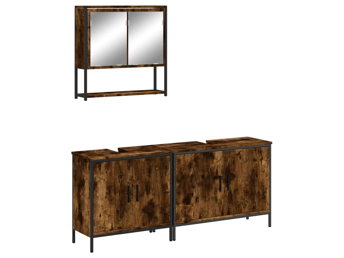 Bathroom Furniture Set, Bathroom Furniture Sets Vidaxl Marrom Madeira Processada (n/a)