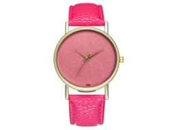 Reloj De Pulsera Analógico De Aleación Para Hombres Con Dial Redondo Cuarzo Color Rosa Rojo