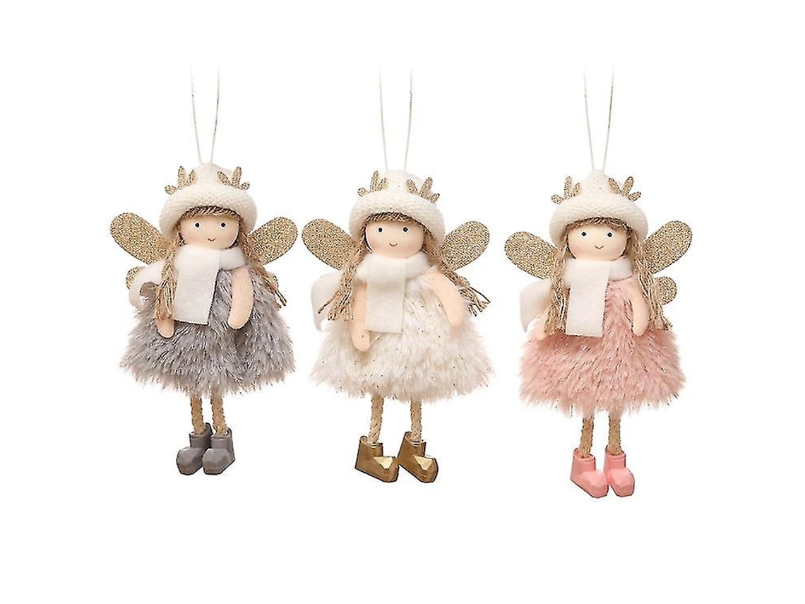 Enfeites De Árvore De Natal De Boneca Olysi Shop (3 Peças, Alce E Sinos)