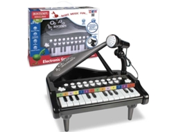 Piano Eletrônico De Brinquedo Bontempi Com Microfone Preto Música