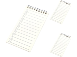 Lote De 3 Blocos-notas A7 Para Lista De Tarefas, Formato 8,5 X 15,5 Cm, Espiral Alta, Estojos Livros