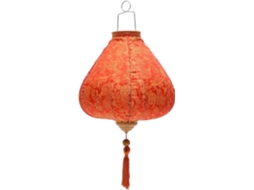 Lanterna de Outono Laranja em Estilo Antigo, Feita de Tecido e Metal, Fácil de Transportar e Durável. SFUSHOS