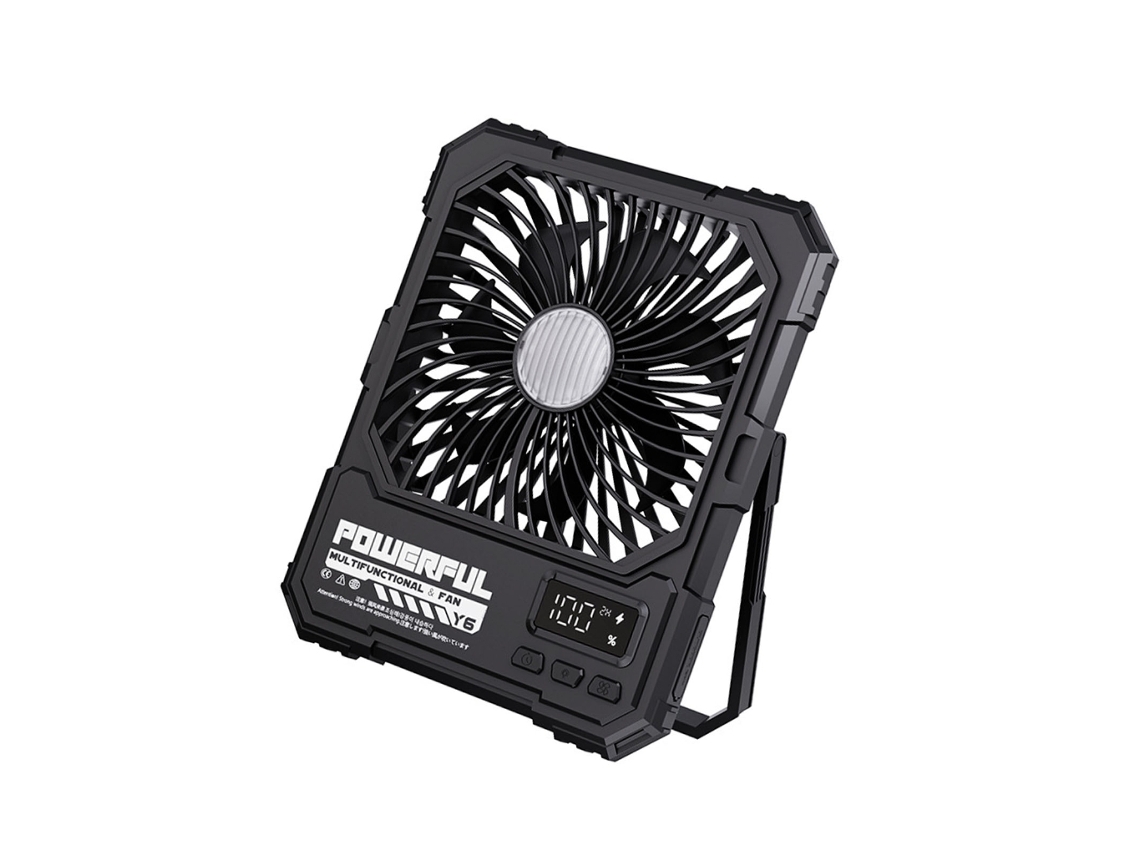 Ventilador Portátil Para Camping Com Bateria De 20000mah E Luz Integrada Para Aventuras Ao Ar Livre