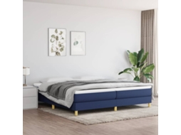 Vidaxl Estrutura De Cama Com Molas 200x200 Cm Tecido Azul