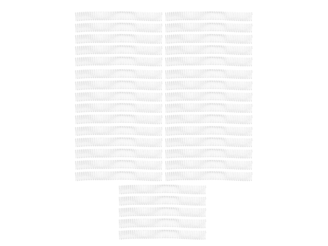 35pcs Bobinas de Encadernação Espiral Plástica A4 25,4mm 48 Loops Passo 4:1 Capacidade 215 Folhas Branco