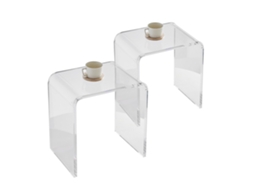 Secretária Auxiliar de Acrílico VEVOR 2 Peças Transparentes de Lucite em Forma de C para Sala de Estar