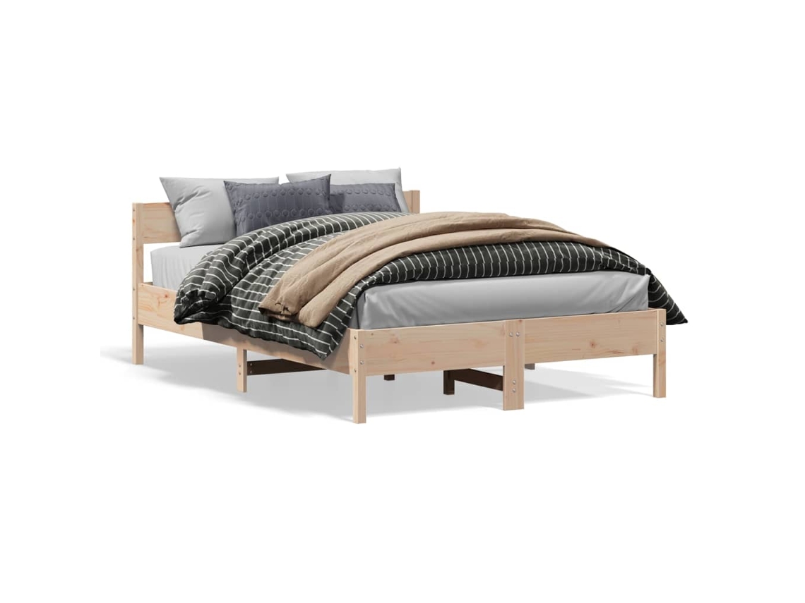 Vidaxl Cama Sem Colchão 150x200 Cm Madeira De Pinho Maciça