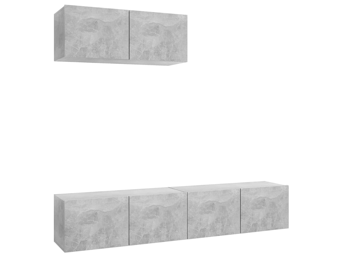 TV Móveis 3 Pcs Derivados Madeira Cinzento Cimento MAISON EXCLUSIVE