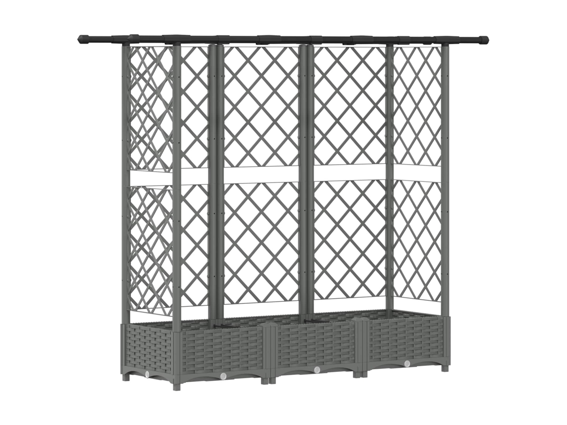 Conjunto 1 Canteiro De Jardim Elevado Vidaxl Cinzento-claro Polipropileno (164 X 40 X 121 Cm)