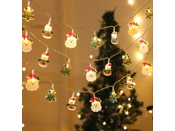 Cordão De Luzes Led Festivo Com Silhuetas Papai Noel, Bonecos Neve E